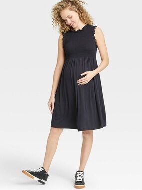 The Nines by HATCH Sleeveless Smocked Jersey Maternity Dress Size Small